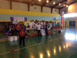 Podium du championnat de France UNSS Futsal 2014 à Bar-Le-Duc.